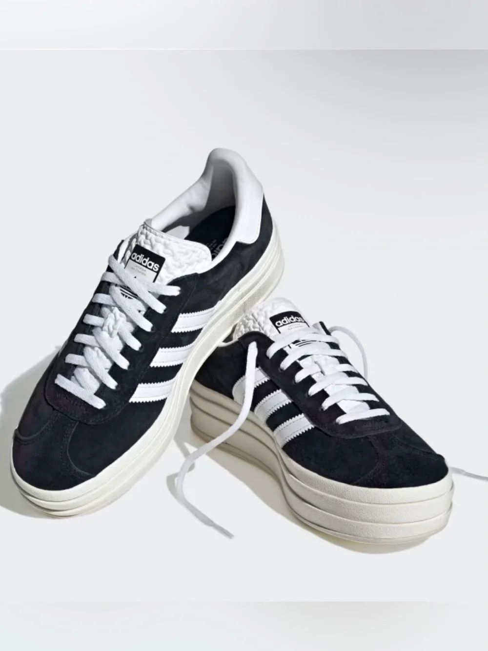 adidas Black and White Espadrilles Platform Sneakers